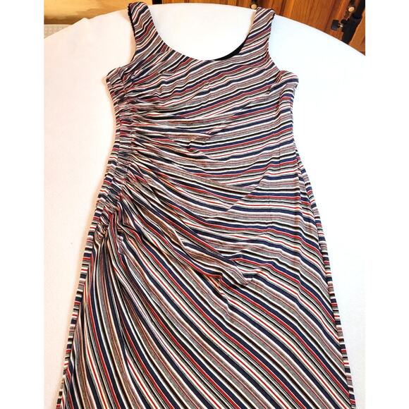 Bailey 44 Duststorm Stripe Maxi Tank Dress Womens M Ruching Minimalist Coastal - Picture 5 of 16